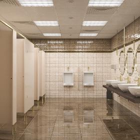 3D Public Bathroom Interior Scene